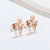 1 Pair Fashion Fox Lion Titanium Steel Plating Hollow Out Ear Studs