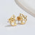 1 Pair Fashion Fox Lion Titanium Steel Plating Hollow Out Ear Studs