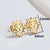 1 Pair Fashion Fox Lion Titanium Steel Plating Hollow Out Ear Studs