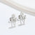 1 Pair Fashion Fox Lion Titanium Steel Plating Hollow Out Ear Studs