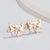 1 Pair Fashion Fox Lion Titanium Steel Plating Hollow Out Ear Studs