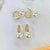 1 Pair Fashion Geometric Copper Inlay Artificial Pearls Zircon Drop Earrings