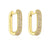 1 Pair Fashion Geometric Gold Plated Copper Zircon Gold Plated Hoop Earrings