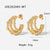 1 Pair Fashion Geometric Gold Plated Stainless Steel Artificial Diamond Gold Plated Earrings