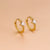 1 Pair Fashion Geometric Gold Plated Stainless Steel Zircon Gold Plated Hoop Earrings