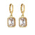 1 Pair Fashion Geometric Plating Copper Zircon 18k Gold Plated Earrings