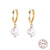 1 Pair Fashion Geometric Sterling Silver Inlay Pearl Zircon Drop Earrings