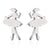 1 Pair Fashion Geometric Titanium Steel Plating Ear Studs