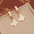 1 Pair Fashion Heart Shape Butterfly Stainless Steel Plating Zircon Dangling Earrings