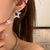 1 Pair Fashion Heart Shape Flower Bow Knot Copper Inlay Artificial Pearls Zircon Earrings