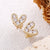 1 Pair Fashion Heart Shape Inlay Copper Zircon 18k Gold Plated Ear Studs