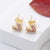 1 Pair Fashion Heart Shape Inlay Copper Zircon 18k Gold Plated Ear Studs