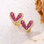 1 Pair Fashion Heart Shape Inlay Copper Zircon 18k Gold Plated Ear Studs