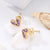 1 Pair Fashion Heart Shape Inlay Copper Zircon 18k Gold Plated Ear Studs