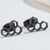 1 Pair Fashion Heart Shape Key Lightning Titanium Steel Plating Ear Studs