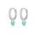 1 Pair Fashion Heart Shape Plating Sterling Silver Zircon Earrings