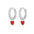 1 Pair Fashion Heart Shape Plating Sterling Silver Zircon Earrings