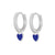 1 Pair Fashion Heart Shape Plating Sterling Silver Zircon Earrings