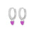 1 Pair Fashion Heart Shape Plating Sterling Silver Zircon Earrings