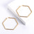 1 Pair Fashion Hexagon Plating Stainless Steel Hoop Earrings