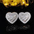 1 Pair Fashion Leaf Heart Shape Butterfly Copper Inlay Zircon Ear Studs