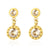 1 Pair Fashion Round Titanium Steel Plating Inlay Zircon Drop Earrings