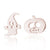 1 Pair Fashion Skull Stainless Steel Plating Ear Studs