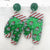 1 Pair Fashion Snowflake Printing Arylic Drop Earrings