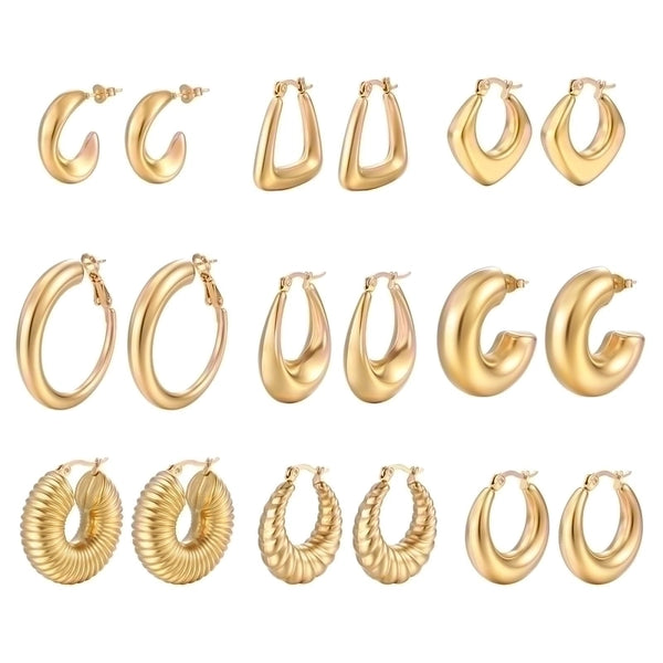 1 Pair Fashion Solid Color Plating 304 Stainless Steel 18K Gold Plated Earrings