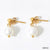 1 Pair Fashion Solid Color Stainless Steel Freshwater Pearl 14k Gold Plated Drop Earrings