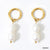 1 Pair Fashion Solid Color Stainless Steel Freshwater Pearl 14k Gold Plated Drop Earrings