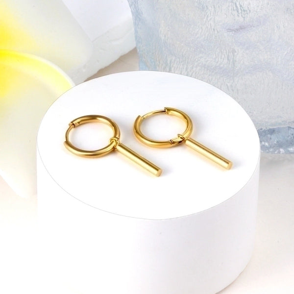 1 Pair Fashion Solid Color Stainless Steel Plating Earrings