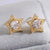 1 Pair Fashion Star Flower Butterfly Inlay Copper Zircon 18k Gold Plated Ear Studs