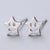 1 Pair Fashion Star Heart Shape Fish Tail Sterling Silver Plating Ear Studs