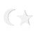 1 Pair Fashion Star Moon Stainless Steel Plating Ear Studs