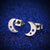 1 Pair Fashion Star Moon Stainless Steel Plating Ear Studs