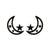 1 Pair Fashion Star Moon Stainless Steel Plating Ear Studs