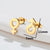 1 Pair Fashion Star Moon Wings Titanium Steel Asymmetrical Plating Hollow Out Ear Studs