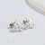 1 Pair Fashion Star Moon Wings Titanium Steel Asymmetrical Plating Hollow Out Ear Studs