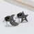 1 Pair Fashion Star Moon Wings Titanium Steel Asymmetrical Plating Hollow Out Ear Studs