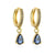 1 Pair Fashion Water Droplets Copper Plating Inlay Zircon Drop Earrings