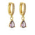 1 Pair Fashion Water Droplets Copper Plating Inlay Zircon Drop Earrings