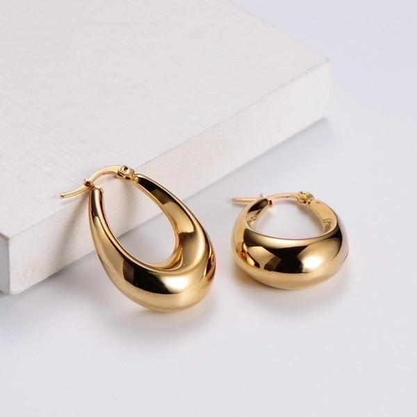 1 Pair French Style Water Droplets Plating Stainless Steel Earrings