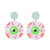 1 Pair Funny Cat Printing Arylic Earrings