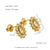 1 Pair Glam Sun Water Droplets Heart Shape Inlay Stainless Steel Rhinestones Zircon 18k Gold Plated Ear Studs