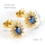 1 Pair Glam Sun Water Droplets Heart Shape Inlay Stainless Steel Rhinestones Zircon 18k Gold Plated Ear Studs