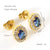 1 Pair Glam Sun Water Droplets Heart Shape Inlay Stainless Steel Rhinestones Zircon 18k Gold Plated Ear Studs