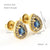 1 Pair Glam Sun Water Droplets Heart Shape Inlay Stainless Steel Rhinestones Zircon 18k Gold Plated Ear Studs