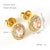 1 Pair Glam Sun Water Droplets Heart Shape Inlay Stainless Steel Rhinestones Zircon 18k Gold Plated Ear Studs