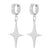 1 Pair Hip-hop Cross Round Skull Enamel Plating Inlay Titanium Steel Zircon Drop Earrings